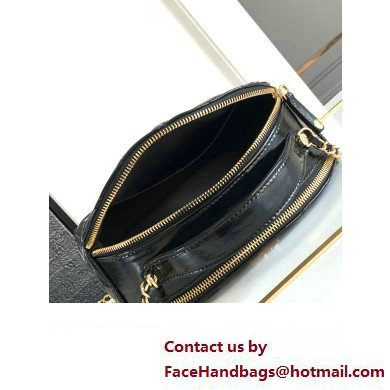 Chanel Calfskin  &  Gold-Tone Metal Chain Bowling Bag AP3586 Black 2024